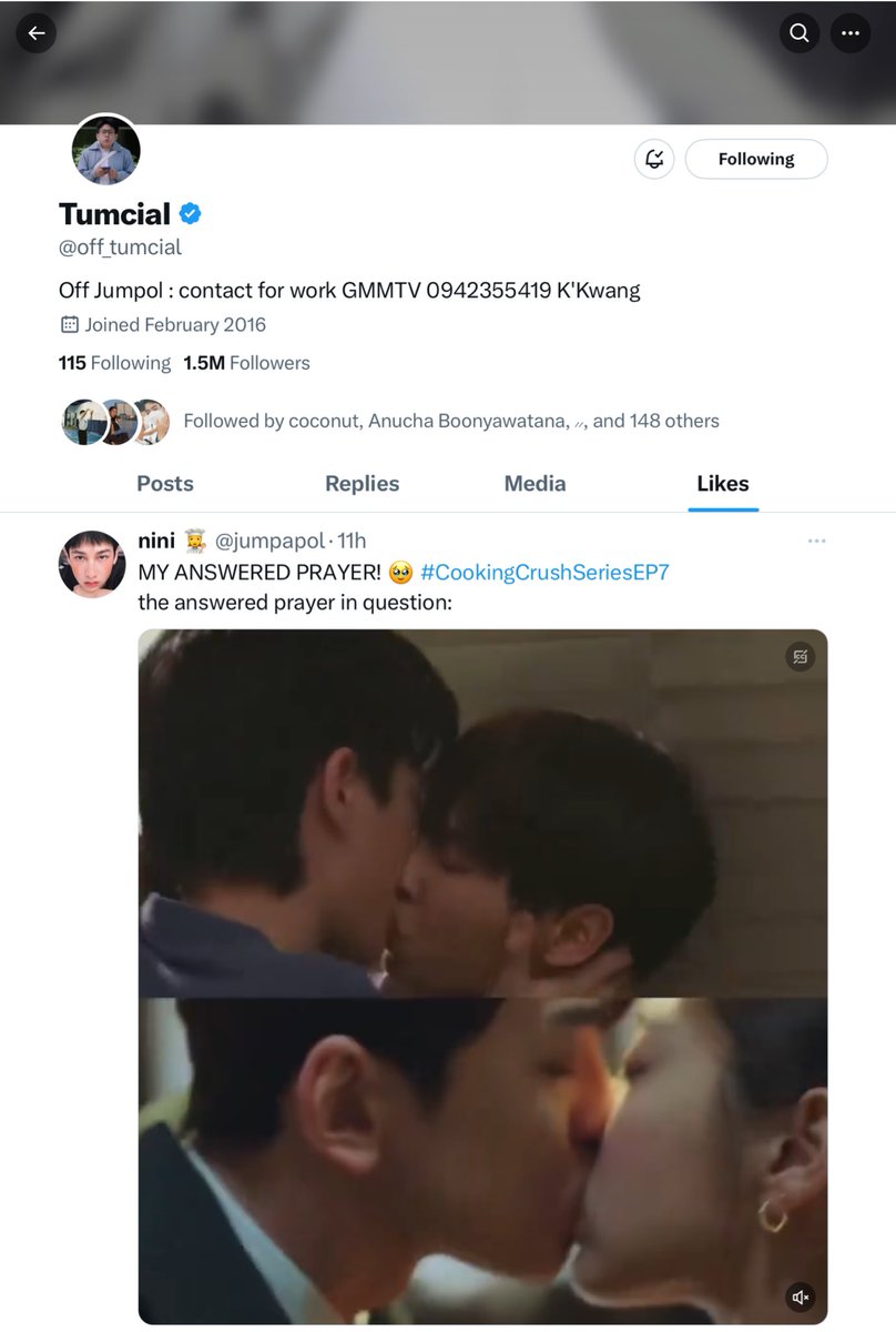 jumpapol's tweet photo. HE LIKED IT 😭 #CookingCrushSeriesEP7 https://t.co/1QIYMefiII