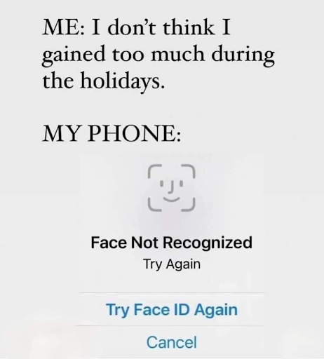 kimkomando's tweet image. Thought you didn&apos;t overdo it this holiday season? Your phone might disagree! 😂📱 #FaceID: &quot;Who dis?&quot; Anyone else&apos;s tech giving them a cheeky nudge to hit the gym? #TechLaughs #HolidayGains