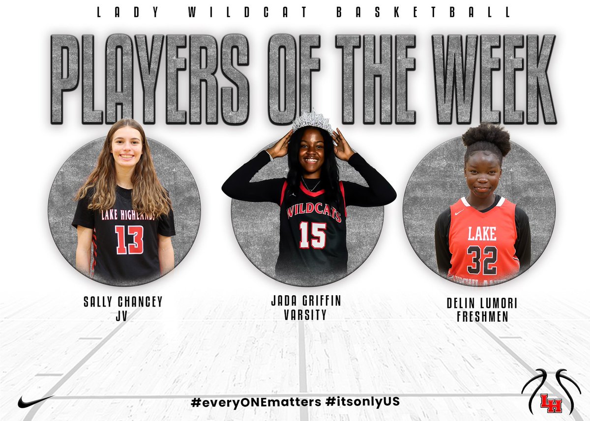 LADYCATS_BALL's tweet photo. Players of the week: 

Varsity: Jada Griffin
JV: Sally Chancey
9th: Delin Lumori

 #itsonlyUS #everyONEmatters #LadywildCATS🐾 https://t.co/EgD5du1zaZ