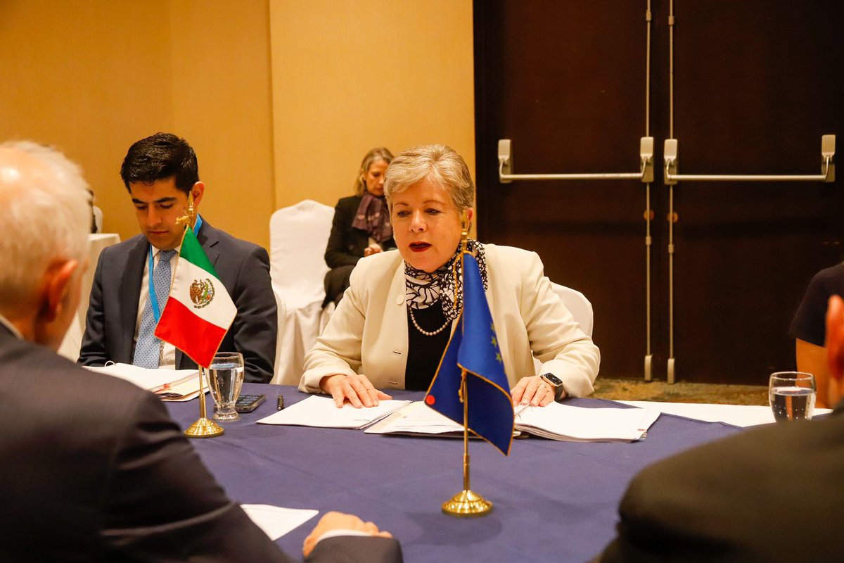 Fructífera reunión con la Canciller de México @aliciabarcena para seguir impulsando nuestra relación bilateral y la modernización del Acuerdo Global UE-México. También hemos abordado la situación en América Latina y las guerras en Ucrania y Gaza.