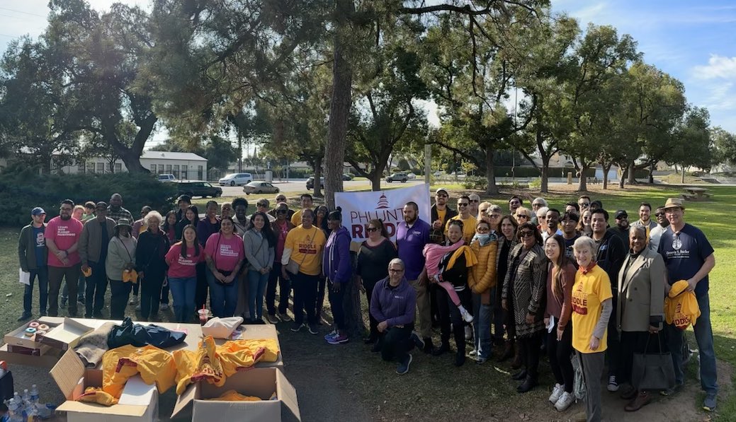 CAYoungDems's tweet photo. Young Democrats spent MLK weekend walking doors for endorsed candidates Phlunte’ Riddle and Sasha Renée Pérez. We’re excited to get the vote out this primary election! https://t.co/nfit6g5aY7