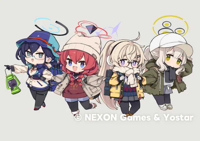 (おしらせ)Yostarさまの「ブルーアーカイブ ヴェリタスのキャンプグッズ」SDイラストを担当いたしましたかわいい衣装で描いていて楽しかったです……!2枚目は使わなかったラフを個人的に色まで塗ってたハレ 