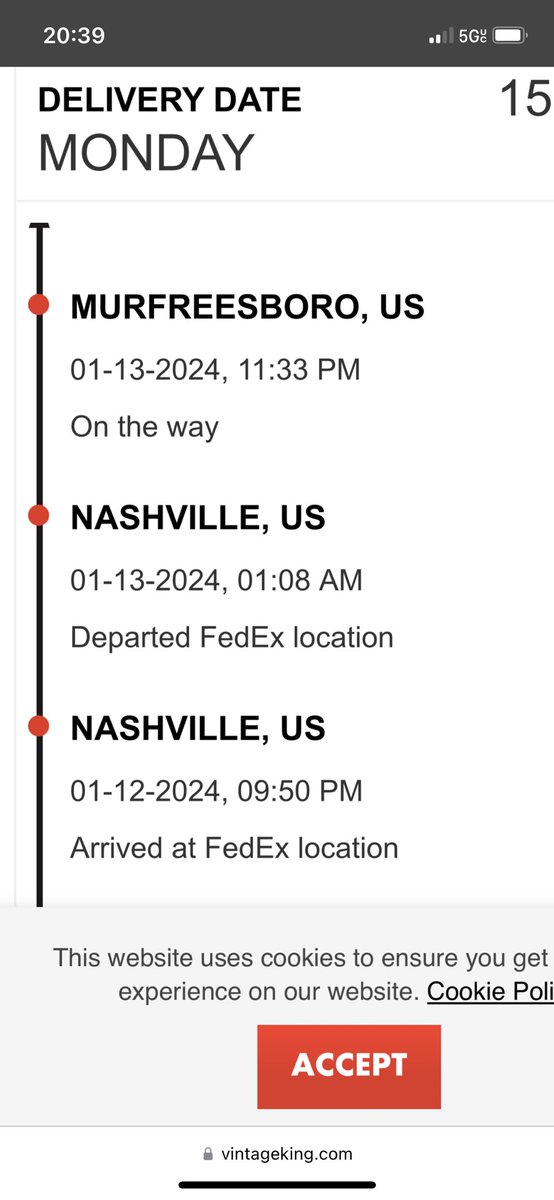 Rock_Roll_Jesus's tweet photo. @FedExHelp I don’t know why you have to ship my product to another city and county before you actually deliver it to me.  It WAS in Nashville, but then you ship it to Murfreesboro, 20 miles away in a different city/county instead of delivering it to me here already in Nashville. https://t.co/PB4mnElv7d
