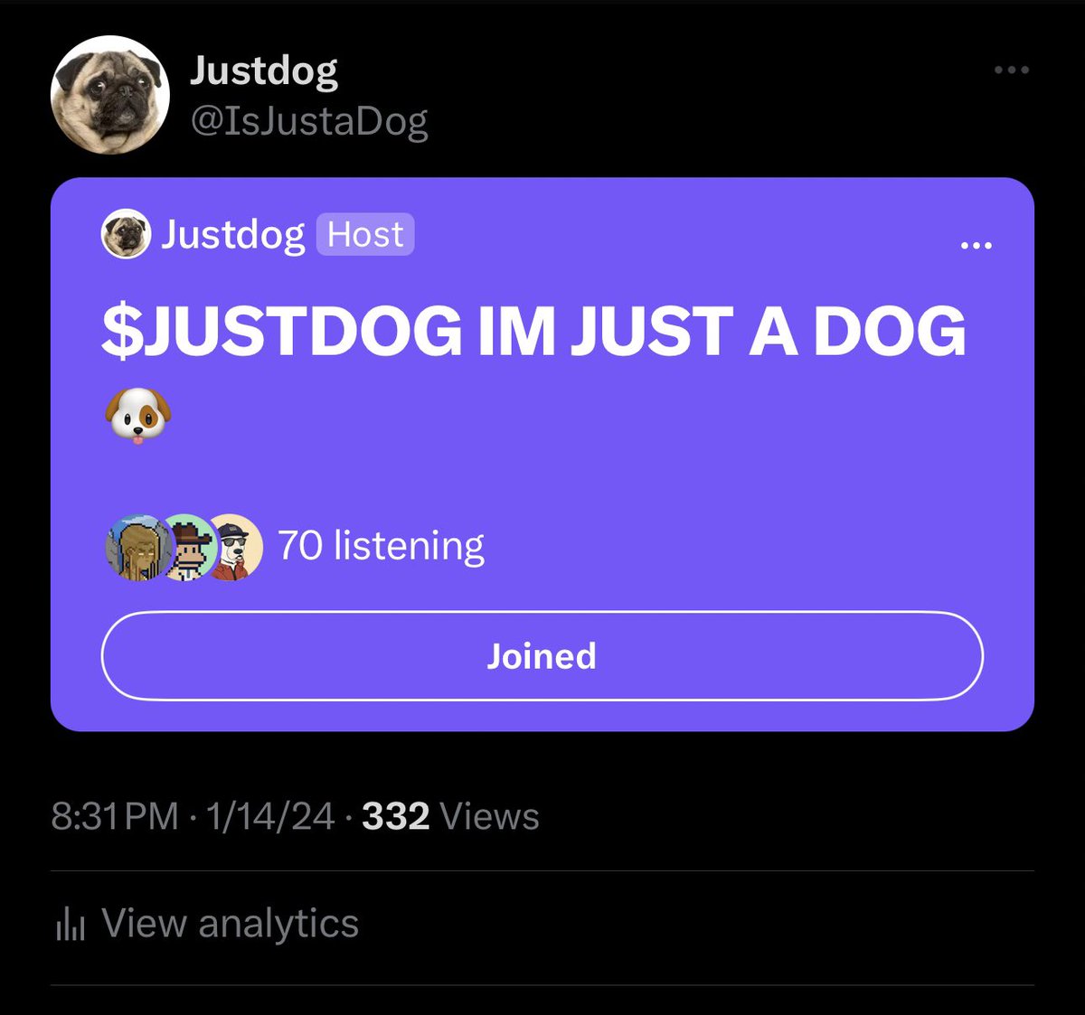 Justdog tweet media