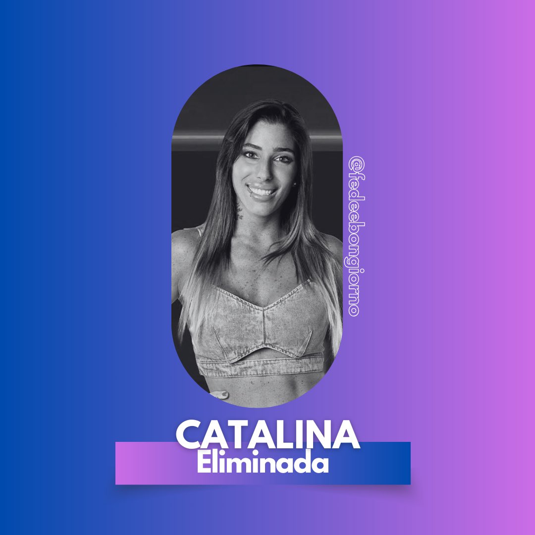 fedeebongiorno's tweet photo. 👁️ La quinta eliminada de #GranHermano es CATALINA

Alan continúa en la casa https://t.co/tnswaPyMUQ