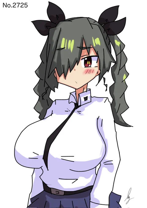 [片目隠しアンチョビ]  #1日1ドゥーチェ