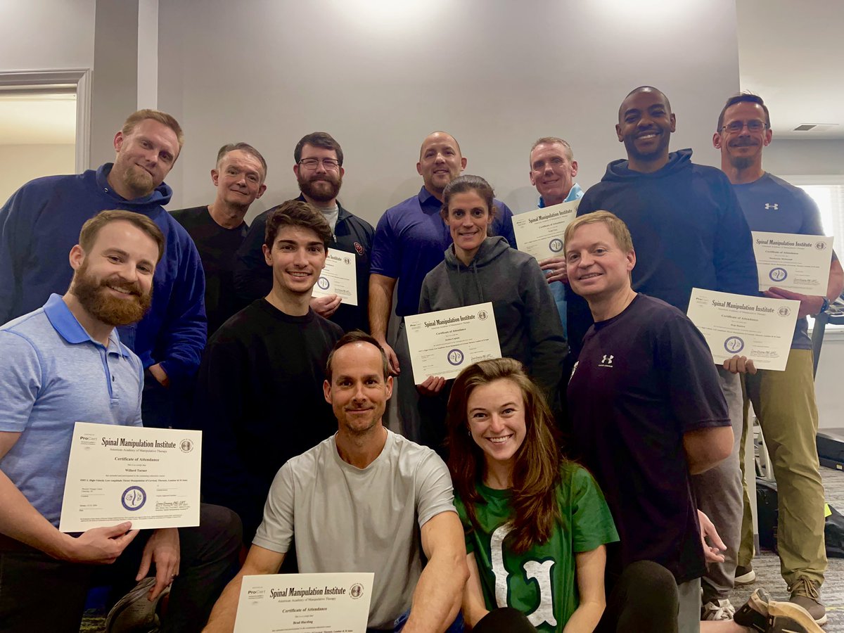 Great way to kick off 2024 with SMT-1 in Charlotte this weekend. A fun and eclectic group including PT’s, an ATC, a SPT and a Chiro.  All seeing the benefit of and gaining a respect for Osteopractic spinal manipulation. #AAMT #HVLA #osteopractor