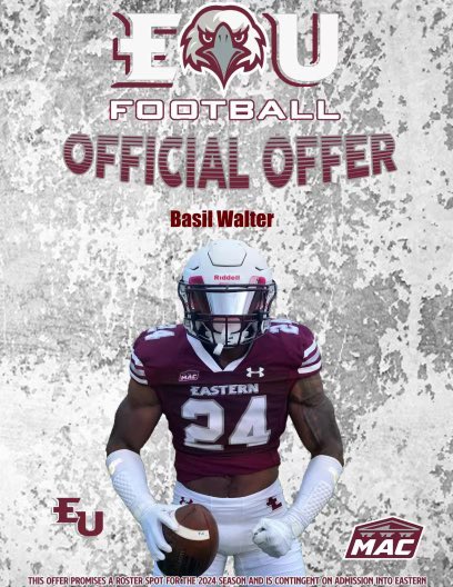 Basil Walter (@basil90walter) on Twitter photo Blessed to receive an offer from <a href="/EUEaglesFB/">Eastern University Football</a> Thanks to <a href="/Coach_Crock/">Billy Crocker</a>
<a href="/ttolbertI350/">Terence Tolbert</a> <a href="/SOLsports/">SOLsports</a> <a href="/AbingtonSenior/">Abington Senior High School</a> Blessed to receive an offer from <a href="/EUEaglesFB/">Eastern University Football</a> Thanks to <a href="/Coach_Crock/">Billy Crocker</a>
<a href="/ttolbertI350/">Terence Tolbert</a> <a href="/SOLsports/">SOLsports</a> <a href="/AbingtonSenior/">Abington Senior High School</a>