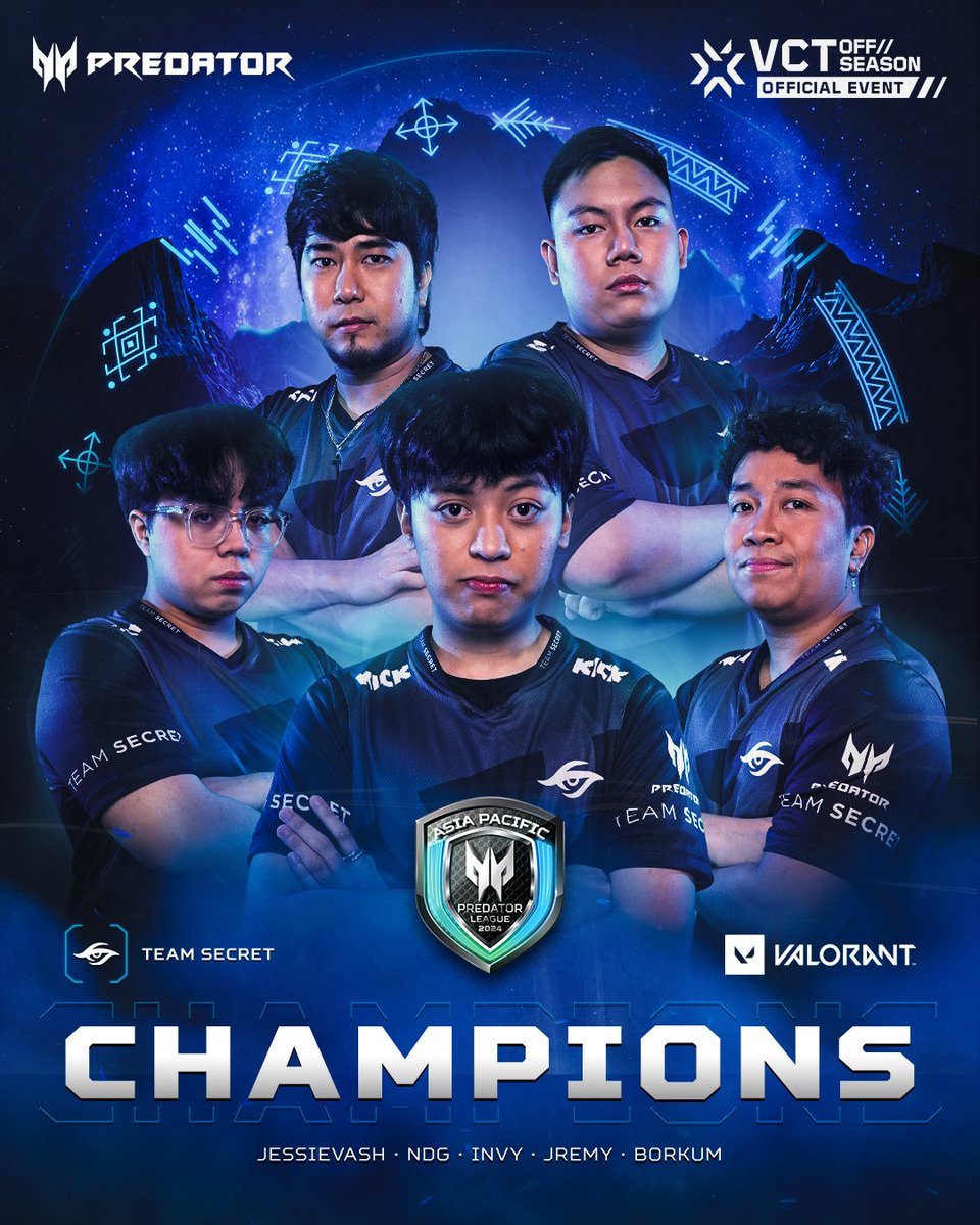 Huge congrats to Blacklist Rivalry and Team Secret for raising the Predator Shield at APAC #PredatorLeague and taking home their 1st place winnings of US$65,000🛡️💪

Thank you to all the fans for joining #PL2024, it wouldn't be possible without your support!

See you next year✌️