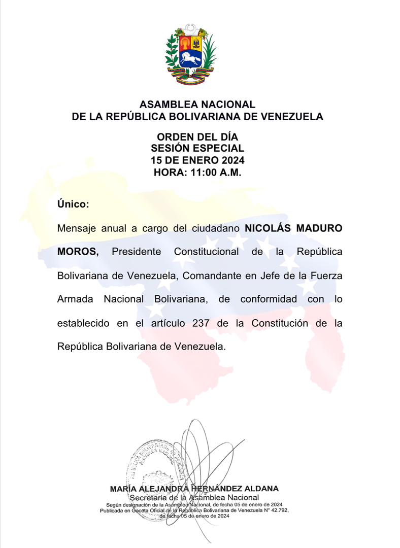 🏛 | PROPUESTA DE ORDEN DEL DÍA Lunes #15Ene 11:00 am #AsambleaNacional  🇻🇪 #SesiónEspecial, image size:788x1080