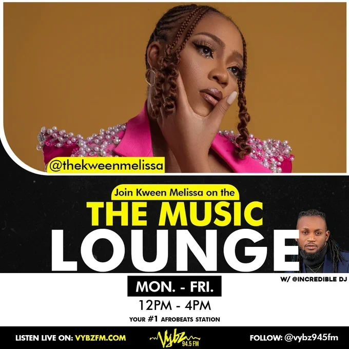Welcome to The Music Lounge! Join @thekweeenlisa x @D_incredibledj as they take you on a musical journey from 12pm to 4pm. Get ready for smooth tunes, engaging conversations, and a relaxing vibe. Sit back, relax, and enjoy the afternoon in style.