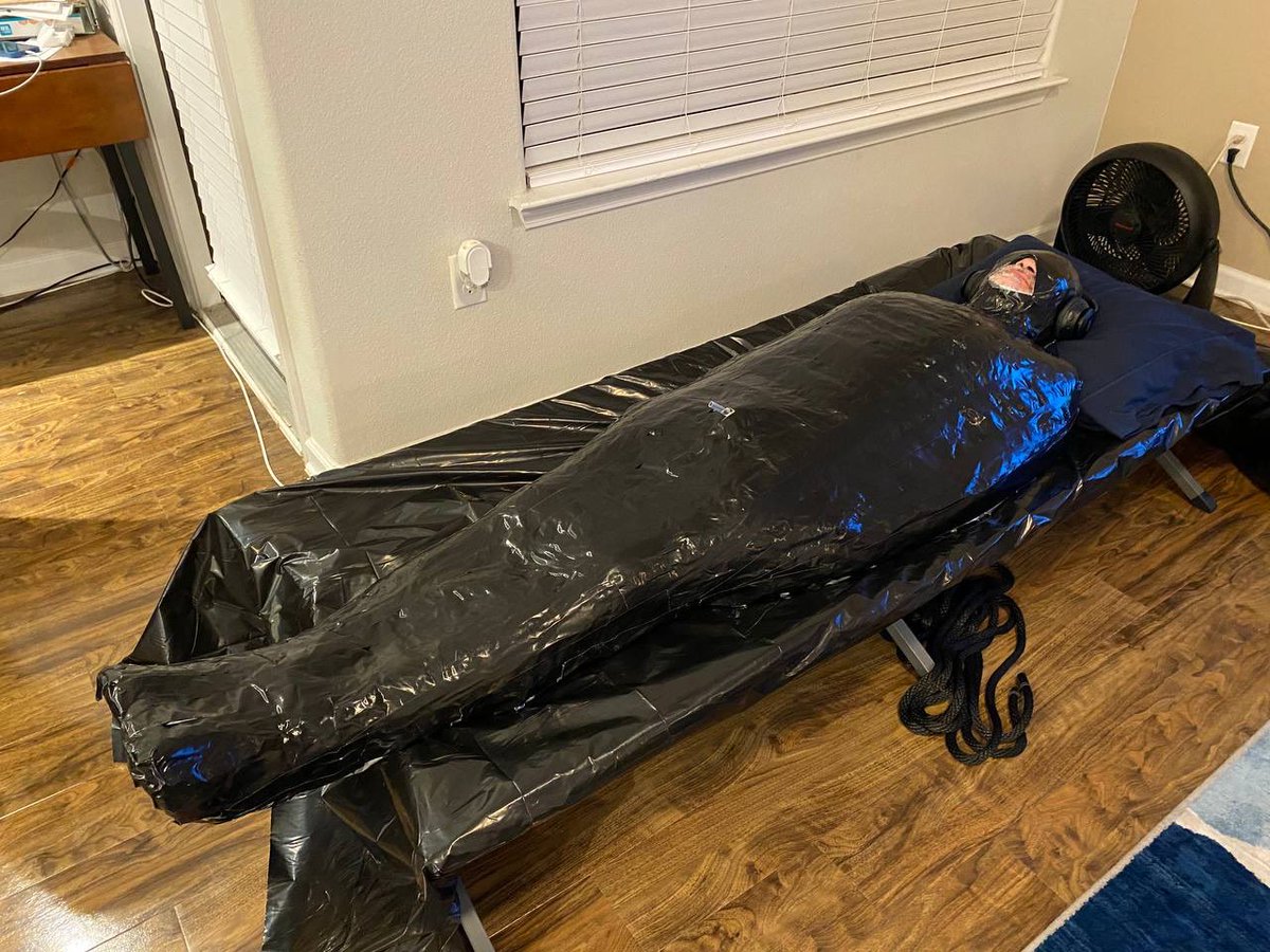 justdifferenttx's tweet photo. Part 1 - I think may have corrupted @gluvlover into how amazing it feels being mummified. First time mummified he lasted 4 hours and this time 6 hours.  Maybe 8 hours next time? 😈 https://t.co/ARmp1DvQpw