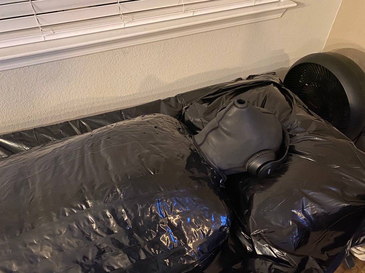 justdifferenttx's tweet photo. Part 2 - I switched up the hoods for about hour and half before securing his head with an anesthesia mask and duct tape . @gluvlover only source to the outside world was that breathing tube. 😈 #mummification https://t.co/IlHh1wwX2g