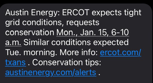 sheridanlilly's tweet photo. Ercot: “There’s nothing to worry about, we have plenty of energy reserves for this freeze.”
Also Ercot: https://t.co/XkhZSXUDUv