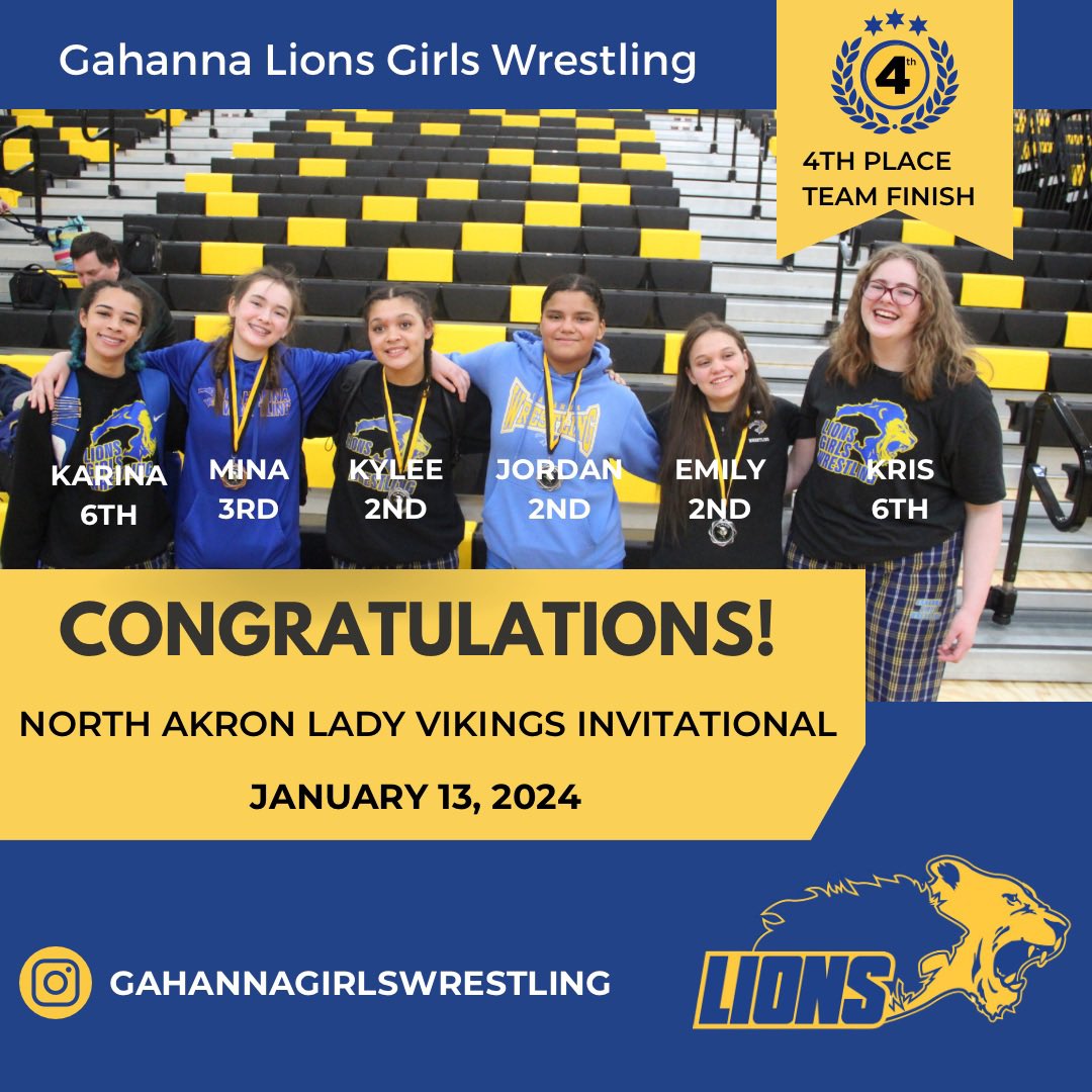 Congratulations <a href="/GLHS_Athletics/">Gahanna Lincoln Athletics</a> <a href="/GahannaJeffersn/">Gahanna-Jefferson</a>  girls wrestling team for a fourth place finish Saturday!  <a href="/LincolnLiveTV/">Lincoln LIVE</a> <a href="/GahannaLHSWREST/">Gahanna Wrestling</a>
