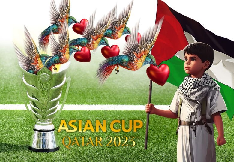 فلسطين حاضرة 
ولا تغيب شمسها عن أي مشهد أو محفل
#قضيتنا_الأولى #كأس_آسيا2023
#فلسطين 
#FreePalestine