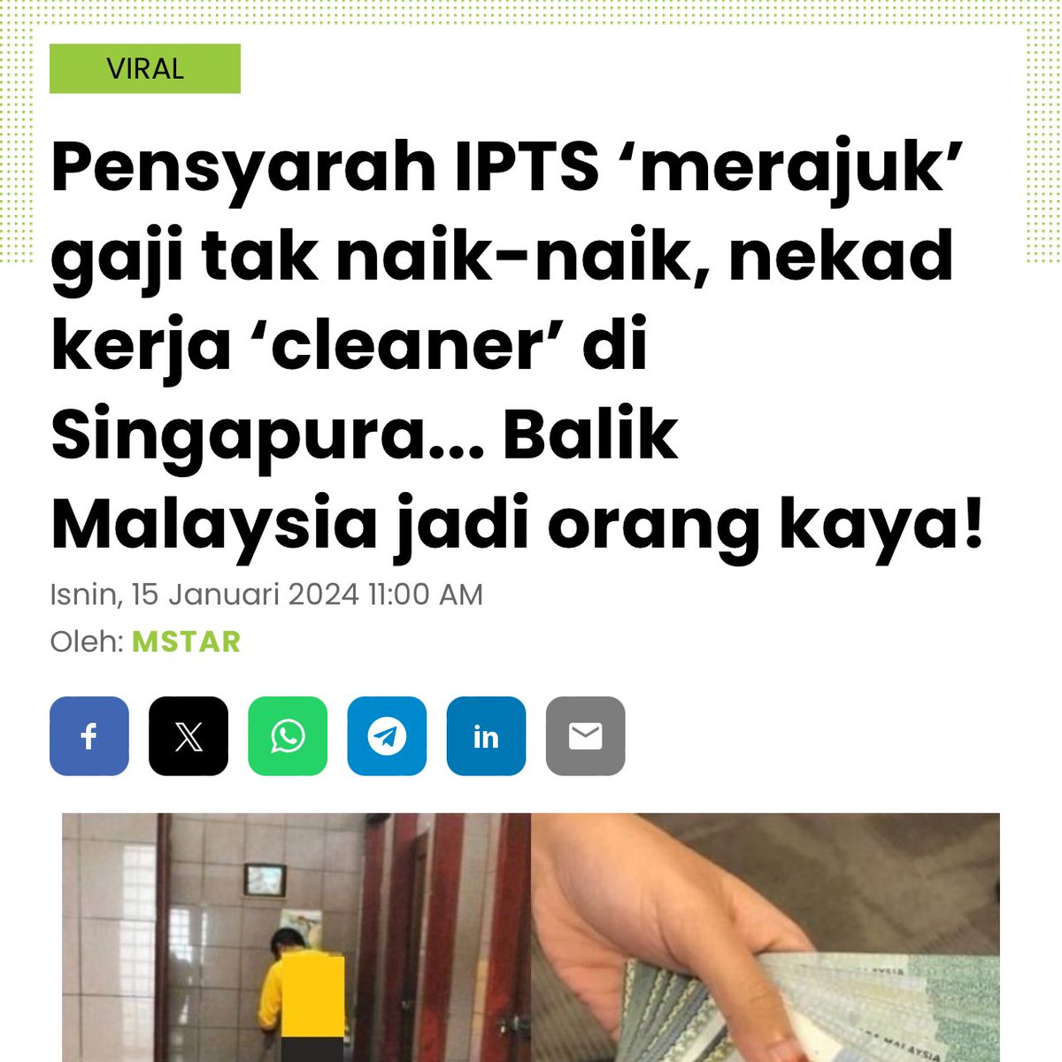faridaffy's tweet photo. Gaji akhir lecturer ni selepas 5 tahun kat IPTS adalah RM1,900. Menyedihkan! Sekarang dia kat Singapore gaji basic RM10,815.

Mana boleh lari kerja oversea, lari je lah https://t.co/8a3HfpWfjv