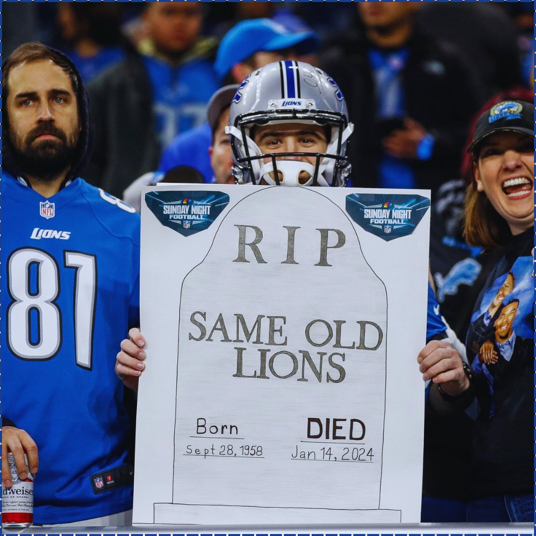 MySportsUpdate's tweet photo. Same Old Lions: Dead

Brand New Lions: Alive

The #Lions are heading to the Divisional Round... and will be back home again next week for the winner of Eagles/Bucs. https://t.co/4jzbjm22Qh