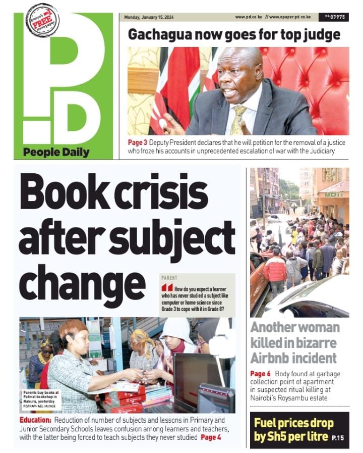 nyanducha's tweet photo. Today's newspaper headlines.

Monday, 16th January 2024.

#ePaper #Gazeti #Magazeti #Kenya #CiscoMeraki #UbibotTemperatureHumiditySensors #IoT #VictorockKenya #AgnesNgetich #CCTV #LizWanyoike #TRMDrive https://t.co/y1V9Vu9i9x