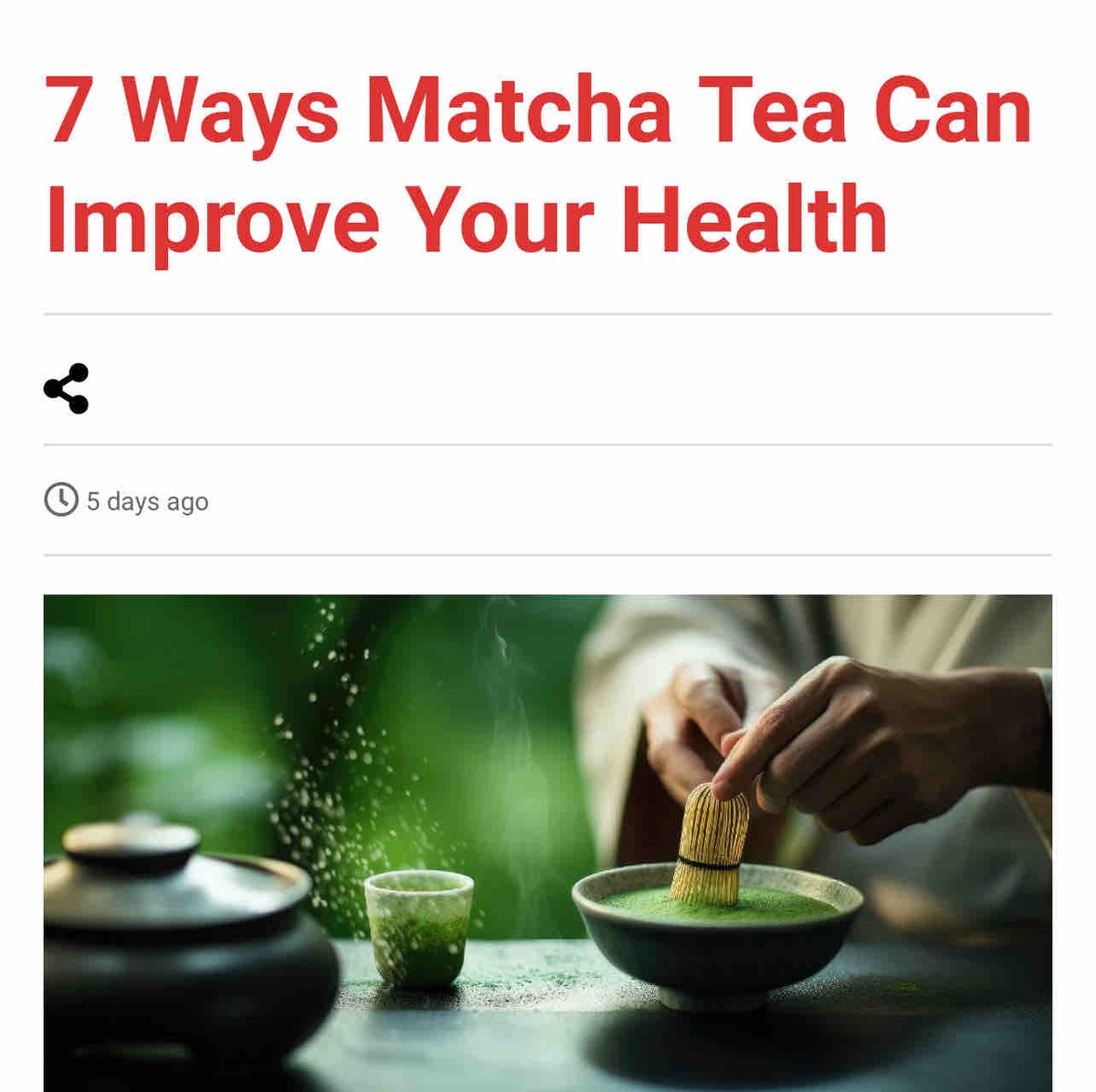 RDiMaggio69's tweet photo. 7 Ways Matcha Tea Can Improve Your Health
👉 Read more here👇
👉 https://t.co/xJyOxt3dLd
#matchatea #teatime #coffee #tealover #tealovers #chai #love #greentea #food #teaaddict #foodie #blacktea #healthy #tealife #teacup #chailover #instatea #healthylifestyle #herbaltea https://t.co/1Vr0kSmeZS