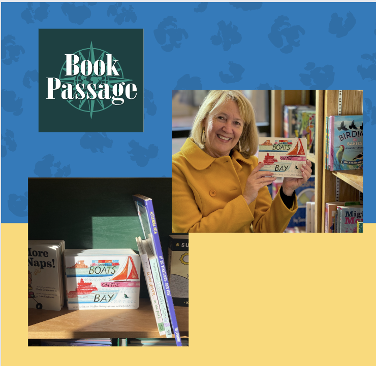 Stopped by the wonderful @bookpassage today in Corte Madera, CA. Thank you for carrying and sharing our BOATS ON THE BAY board book! 💖 I so appreciate #indiebookstores & this one is a favorite-- I've spent many an hour over the years there shopping and writing! 📚🖊️@CA_BookScene