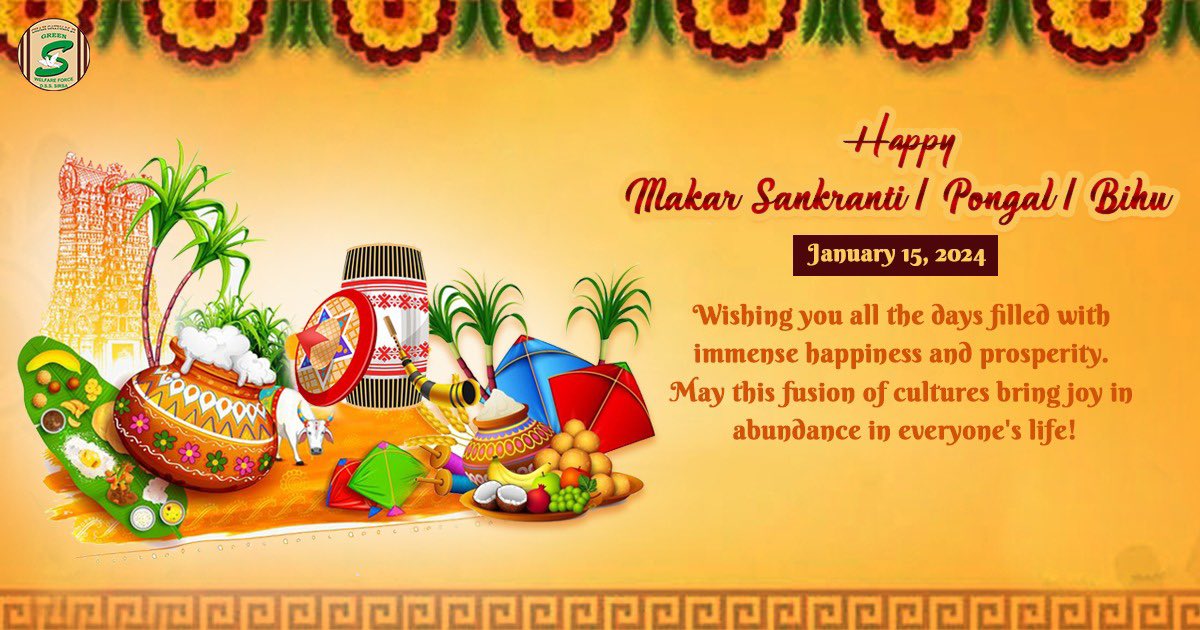 Embracing the warmth of cultural celebrations! 

Happy Makar Sankranti, Pongal, and Bihu to all. May the essence of these festivals, marked by gratitude and abundance, bring joy, and a harvest of happiness to all. #HappyMakarSankranti #HappyPongal #HappyBihu