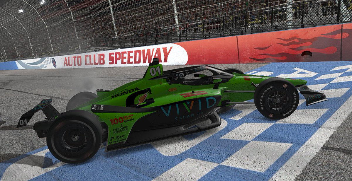 The_FlyingAces's tweet photo. We ran a Members Only Race tonight at California's @AAA_AutoClubGrp Speedway.

We mixed it up and ran the @IndyCar machines for 100 laps of side-by-side racing.

@BlackCarMafia Driver @RevKennedy_01 wins in a thriller! Congrats Rev.

Thank you Channel Members &amp; Twitch Subs! https://t.co/bJ9WxSIJ6t