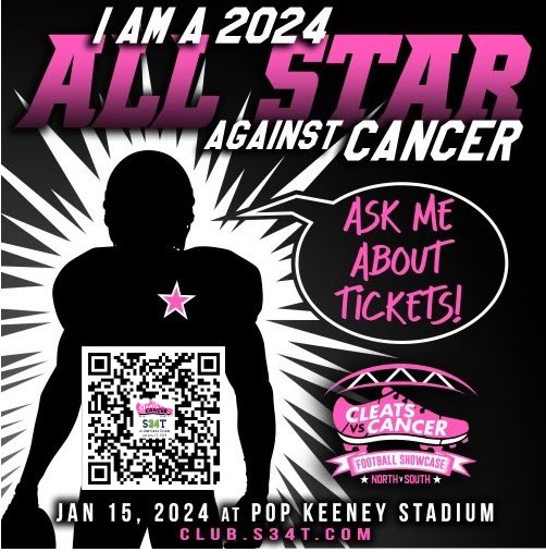 Come support a great cause &amp; some fantastic young men tomorrow as they compete in the <a href="/CleatsV/">CLEATS V CANCER H.S. FOOTBALL ALL-STAR GAME</a> All Star game.
<a href="/caseycarlesimo/">Casey Carlesimo</a> <a href="/Adrianshields_/">Adrian Shields</a>