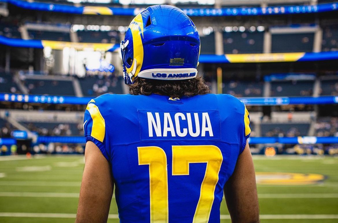 8leks_'s tweet photo. Puka Nacua:
5th round draft pick out of BYU
Expected to be a “average backup or special teamer”
4x Rookie of the Week
Breaks Rookie yards &amp; receptions record  
Pro-Bowler
2nd team All-Pro
Finished with 105 rec / 1486 yds (4th) / 6 TD 
Undoubtedly the greatest Rookie WR season https://t.co/4zk98sekDX