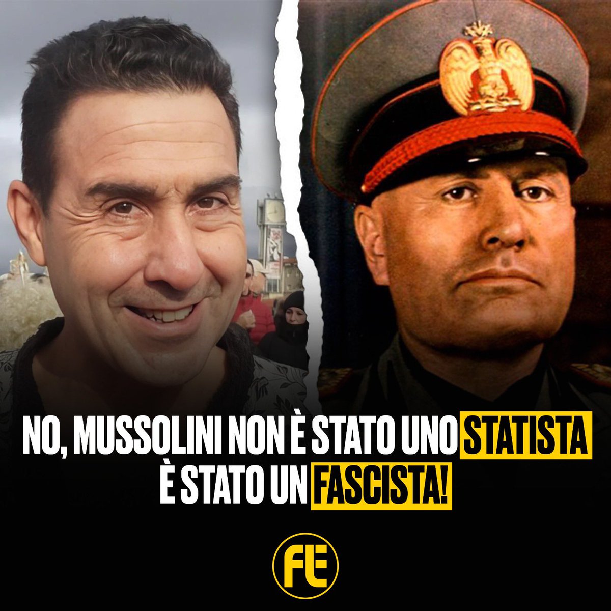 fleinaudi's tweet photo. #Vannacci: Benito #Mussolini è stato uno statista!
No, Benito Mussolini è stato un fascista! https://t.co/LbvPauYFEQ