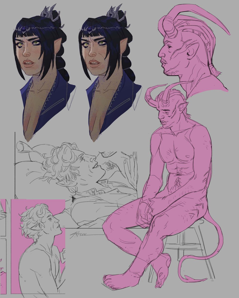 cuarto_sol's tweet photo. last week bg3 sketches https://t.co/S9wKOEEHSm