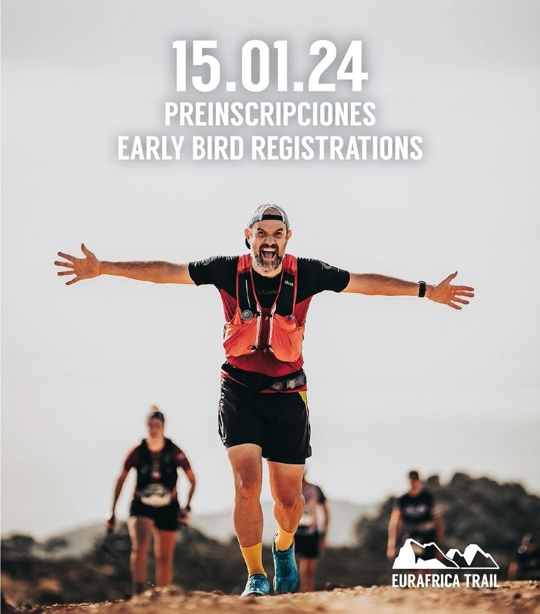Hola 👋

Pasaba por aquí para avisar de que hoy #Eurafrica24 abre pre inscripciones. 

Sólo 100 plazas para una aventura única en el mundo. 

Ponte la alarma que a partir de las 17:00 se agotan 😁