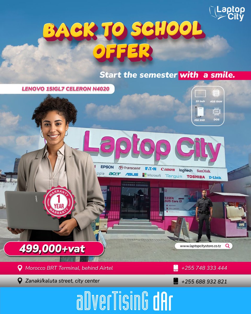 advertisingdar's tweet image. 🤓👍🏾 𝗚𝗲𝗮𝗿 𝘂𝗽 𝗳𝗼𝗿 𝘀𝘂𝗰𝗰𝗲𝘀𝘀! Upgrade your study game with this ✨𝐁𝐀𝐂𝐊-𝐓𝐎-𝐒𝐂𝐇𝐎𝐎𝐋 𝐎𝐅𝐅𝐄𝐑✨ on laptops by @laptopcitytanzania and conquer the semester in style! 🎒💻 
#pckeyboards #freedelivery #cartridges #pcmouse #ios