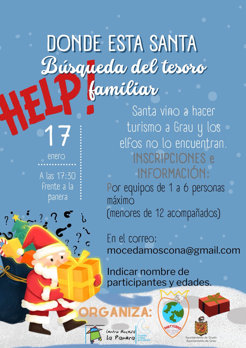 oijgrado's tweet photo. El próximo miércoles ayuda a los ELFOS  a la búsqueda del tesoro en Grau

#partygrao https://t.co/Gbj6kzUkeD