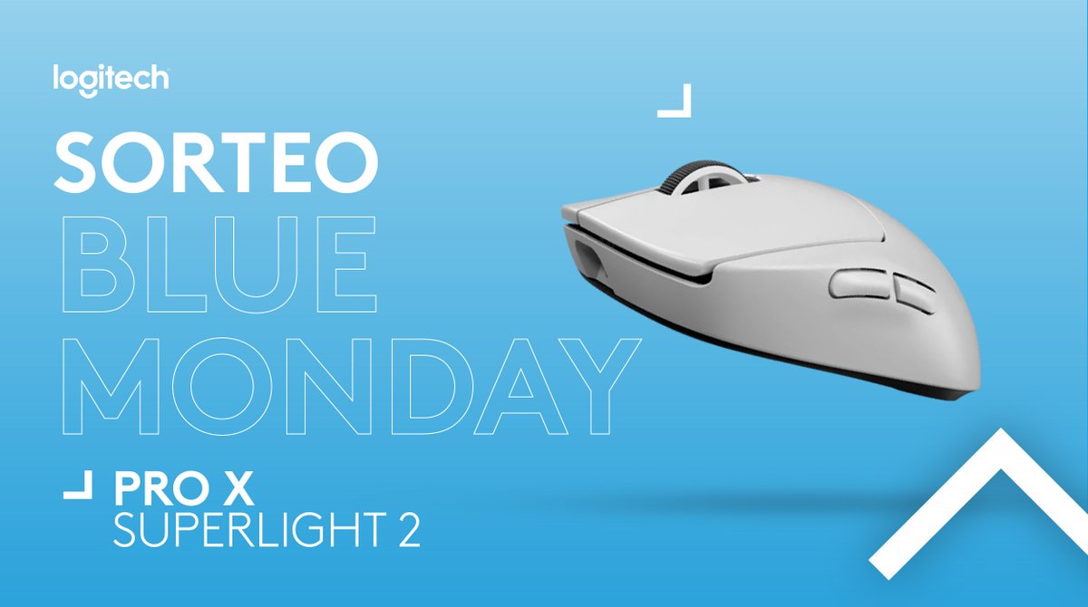 LogitechG_ES's tweet photo. 🚨SORTEO para olvidarnos de que hoy es #BlueMonday

🔁 RT 
💬 Cuéntanos un chiste en comentarios que nos haga olvidar que hoy es el peor lunes del año
🎁Llévate un Superlight 2

¡Mañana anunciamos al ganador/a! https://t.co/ate0H1IWgd