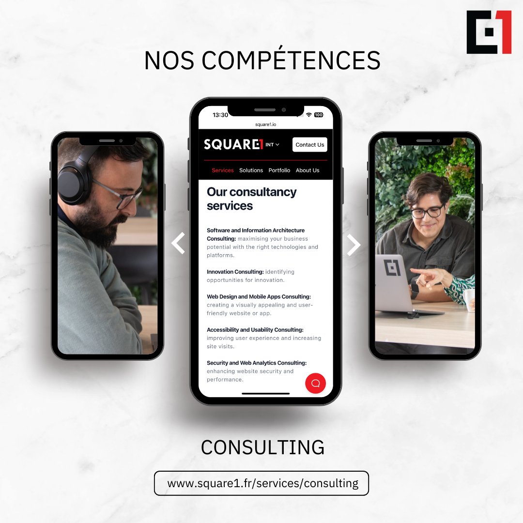 square1_fr's tweet photo. Transformez votre entreprise avec le service de conseil de Square1 ! De l'architecture logicielle à l'innovation, concevez un web accessible. https://t.co/FlfBDOYOAJ https://t.co/4uTjNKKH9E