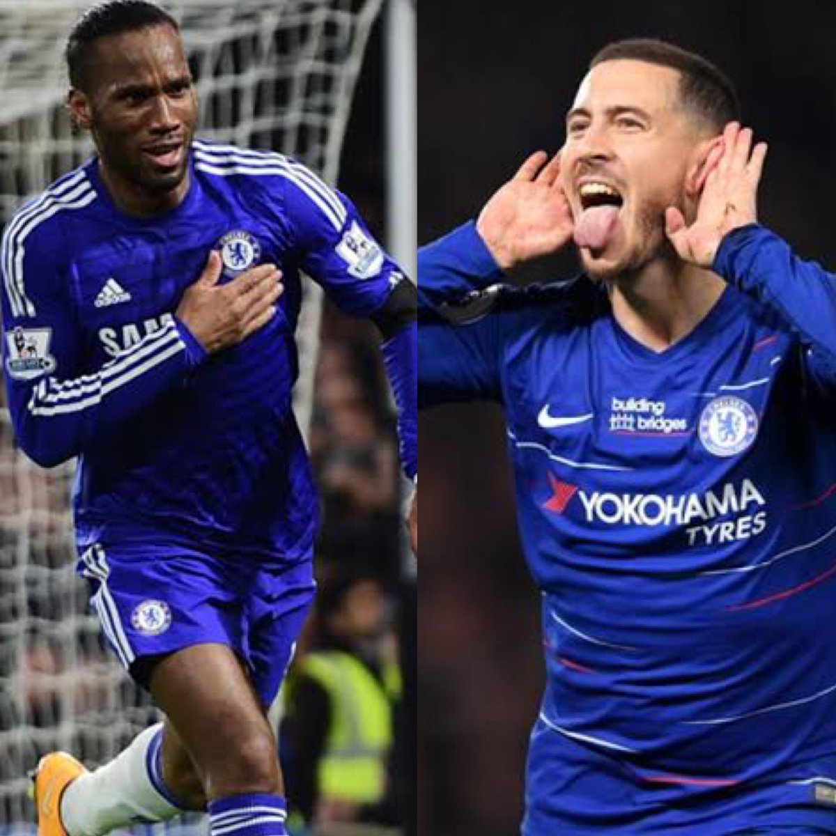 If you get a wish to bring back one of them in their prime, who would you bring back to present Chelsea squad? Drogba or Hazard? #ChelseaFC #epl #legends #drogba #edenhazard #football #bluearmy