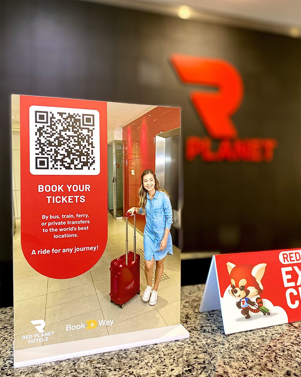 redplanetph's tweet photo. Travel with ease to the world’s best locations with BOOKAWAY!

This will be available soon at all Red Planet Hotels in the Philippines. 🚌🚊🛳 https://t.co/7iUBTsUJyl