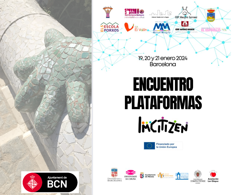 Gathering of all age members of the European project #IMCITIZEN!

📆 January 19-21 in Barcelona.

💡 We'll discuss the outcomes of co-designing #platforms, collaborate to co-create a resource for their joint development, and much more

#WeParticipate #ActiveCitizenship #Rights