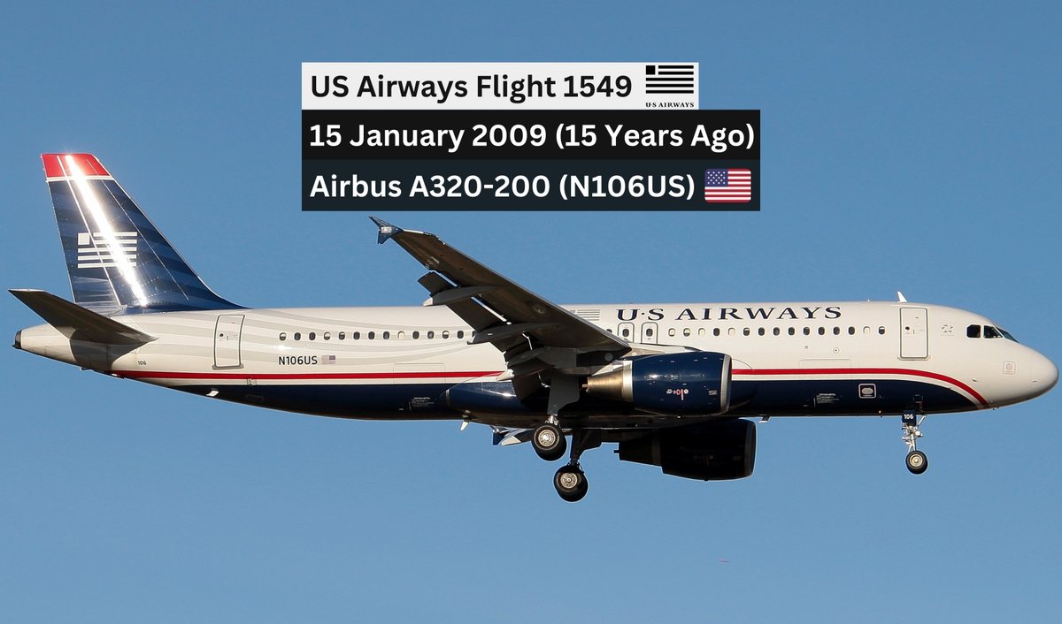 AirCrash_'s tweet photo. 🗓 | 𝗢𝗻 𝗧𝗵𝗶𝘀 𝗗𝗮𝘆 (𝟮𝟬𝟬𝟵): US Airways Flight 1549 ditches into the Hudson River, New York after a bird strike causes dual engine failure shortly after takeoff. All 155 on board survive, leading the NTSB to label it as "the most successful ditching in aviation history". https://t.co/5qX9Zzf49y