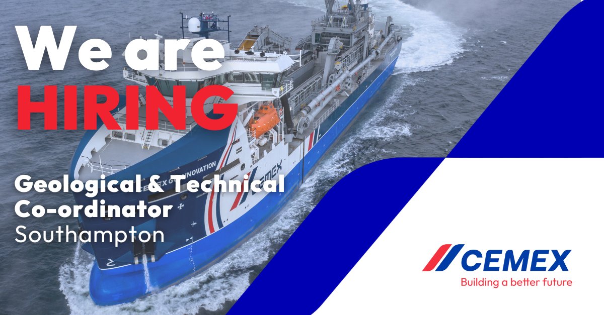 We are looking for a Geological &amp; Technical Co-ordinator to join our team at our Southampton Office. 🚢Role includes liaising with customers &amp; ship’s crew and support in obtaining new marine licences for mineral extraction. 
More info &amp; apply: brnw.ch/21wG57L
#MarineJobs