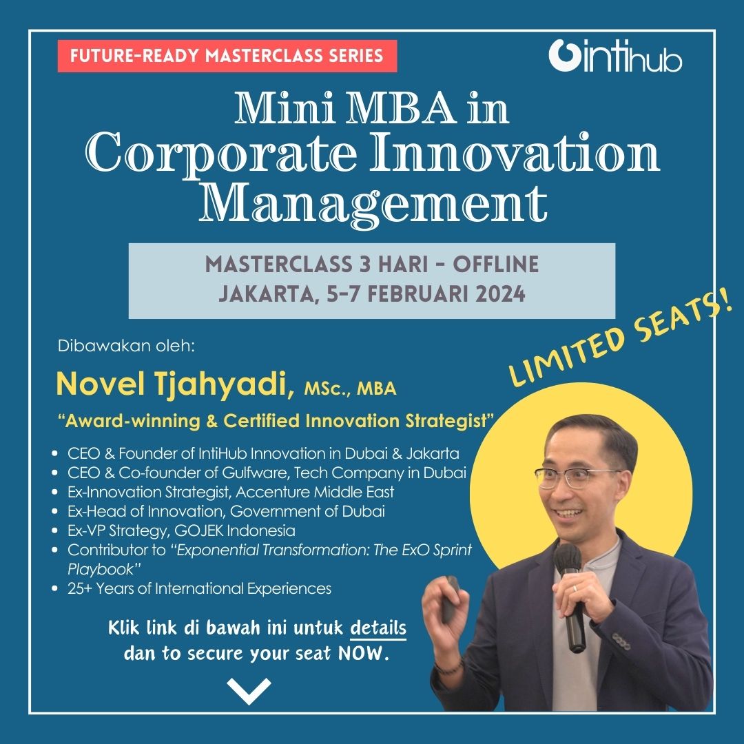 MINI MBA in Corporate Innovation Management.

Masterclass yang membahas cara mengelola inovasi secara sistematis, dengan mengaplikasikan building blocks dari standar ISO 56002: #Innovation Management System. LIMITED SEATS ONLY.

intihub.com/masterclass/co…

#InnovationManagement