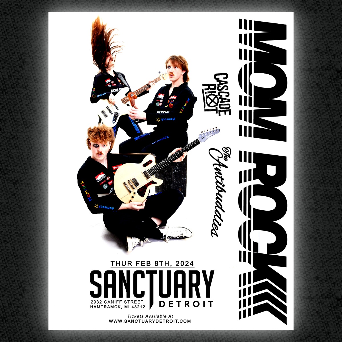 Mom Rock hits The Sanctuary 2/8 with special guests Cascade Riot and The Antibuddies !! Grab your tickets at sanctuarydetroit.com