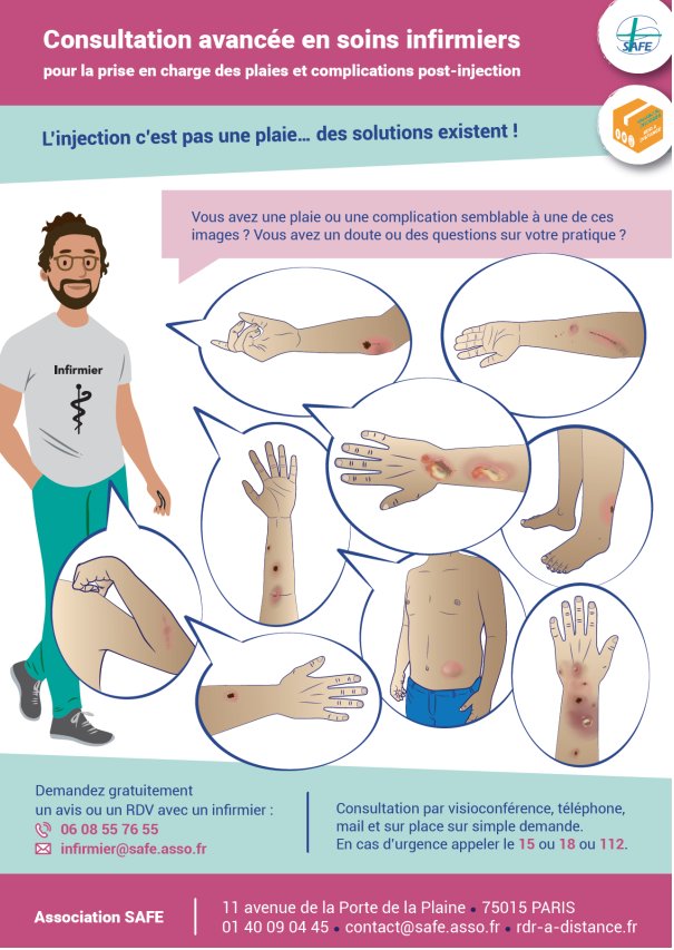 #drugs et injection : Nouveau dispositif...😉

👉 Pour la prise en charge des plaies et complications post injection plus nombreuses qu'on le pense : SAFE et la #RDRAD vous proposent une consultation avancée en soins #infirmiers 
📲06 08 55 76 55
📩 infirmier@sfe.asso.fr