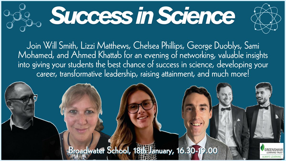🚨 UPCOMING EVENT: Success in Science

🧪 We are excited to welcome science colleagues to our event on Thursday focussing on raising attainment, leadership, developing careers, and ensuring your students receive the very best chance of success.

eventbrite.co.uk/e/success-in-s…