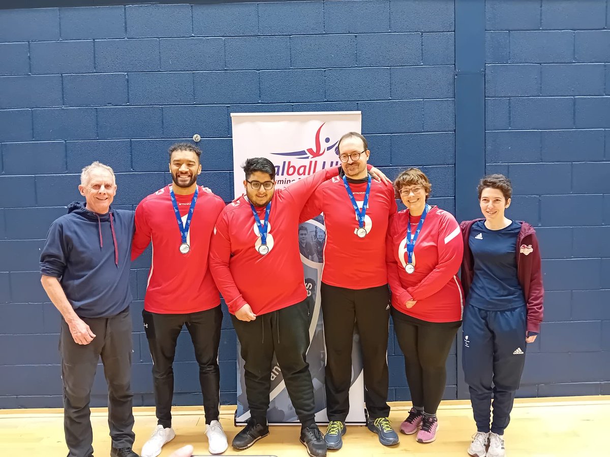 Congratulations to our team of Heather, Dale, Shoaib, Jordan with coaches PAUL and Sofi who won gold medal at the Goalball regional competition in Leeds. The team won three out of four matches with three players making their debut for the Lions well done guys