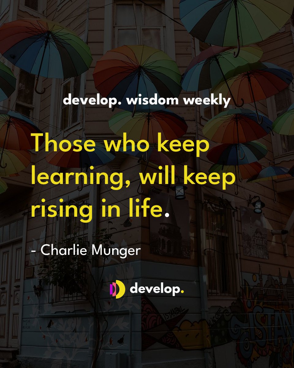 develop (@developrec) on Twitter photo Something to live by from Charlie Munger.
#developWisdomWeekly #QuoteLife #QuoteOfTheWeek #developRec #TechInspiration #TechCulture #MondayMotivation #MondayQuotes #MondayThoughts Something to live by from Charlie Munger.
#developWisdomWeekly #QuoteLife #QuoteOfTheWeek #developRec #TechInspiration #TechCulture #MondayMotivation #MondayQuotes #MondayThoughts