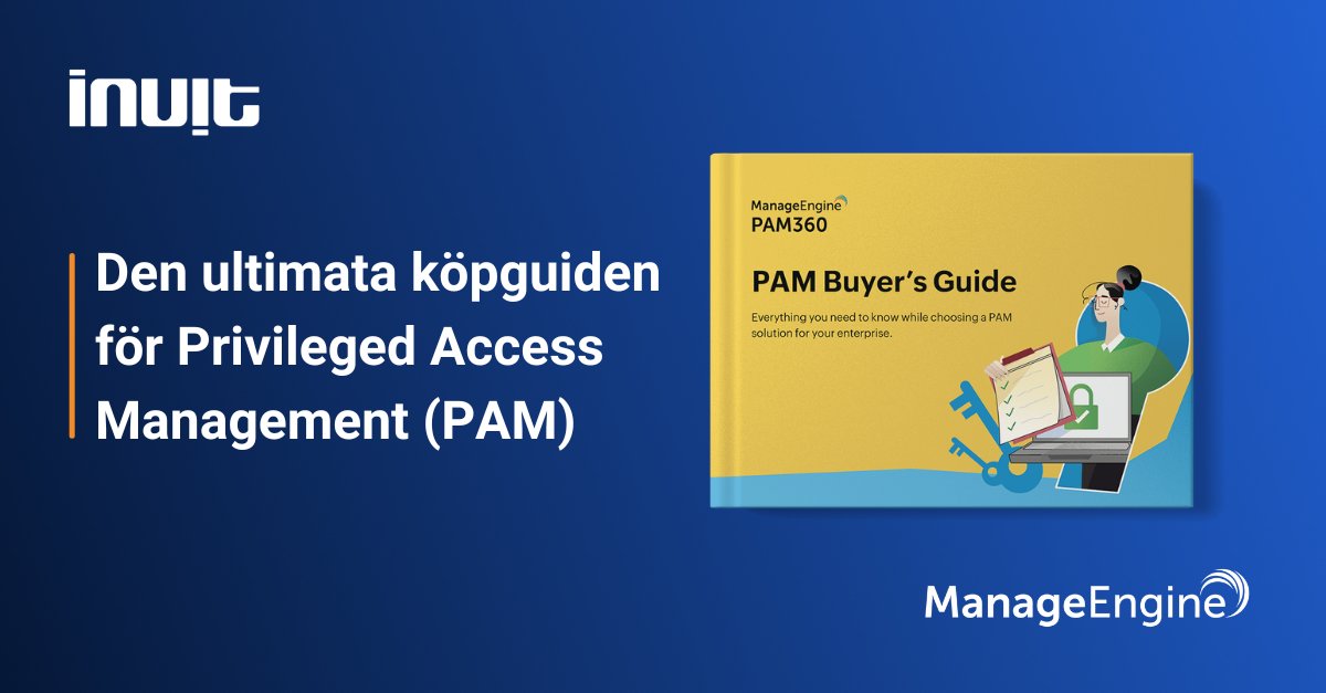 Letar du efter en lösning för Privileged Access Management (PAM) för din organisation? Vår PAM-köpguide hjälper dig göra ett välgrundat beslut när du väljer PAM-lösning.
hubs.la/Q02gp6JG0

#PAM #cybersäkerhet #privilgedaccessmanagement #itsäkerhet #pam360 #managengine