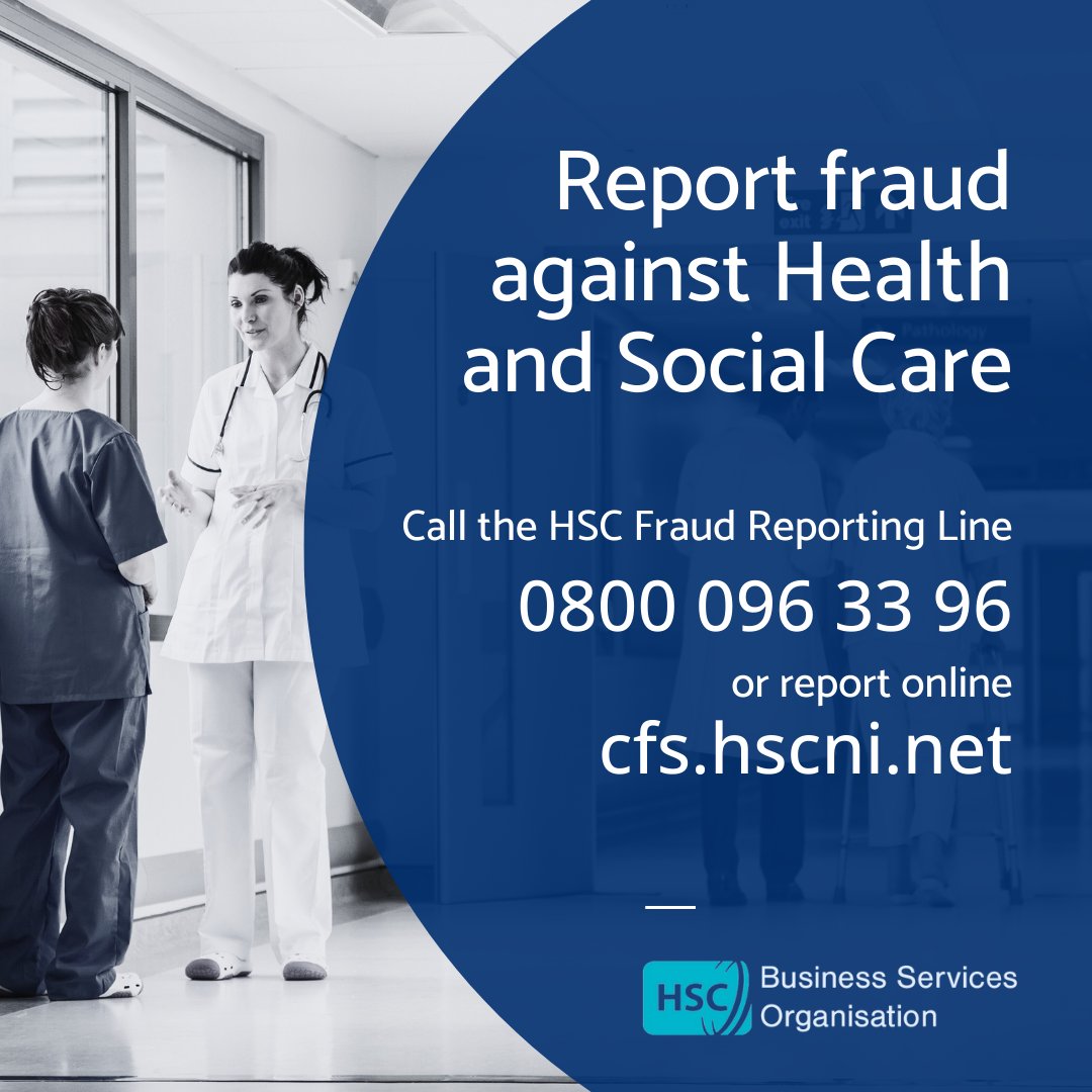 bsocfs's tweet photo. If you have a concern about fraud, bribery and corruption affecting Health and Social Care, Northern Ireland you can call 0800 096 33 96 or report online at https://t.co/Z4stZ01KAd
All reports are treated in confidence and you have the option to report anonymously.
@BSO_NI https://t.co/EaDMp0Gkez