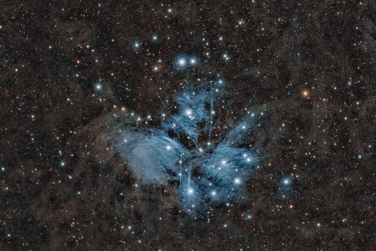 coo_xyz's tweet photo. M45 ~ 昴 ~
まだまだ星像テスト中です、80PHQ+reducer
たった2時間の露光ですが、なんとかあぶり出してみました。(それが目的じゃない)
#AM5 #ASIair+ #ASI2600mc #LPRO
120sec x 60 Gain100 -10℃
Sakai, Ibaraki Japan
2024/1/14 https://t.co/M0zjGbM9VA